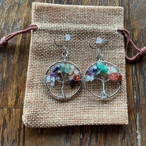 BrandNew 7 Chakras Crystal Earrings Genuine Crystal Earrings Crystal Jewelry
